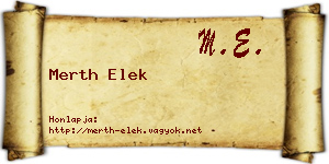 Merth Elek névjegykártya